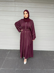 Nyle Lux Abaya- U.A.E - Plum