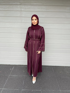 Nyle Lux Abaya- U.A.E - Plum