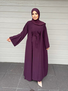 Nella Abaya Set - Burgundy (50 % OFF)