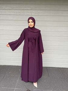 Nella Abaya Set - Burgundy (50 % OFF)