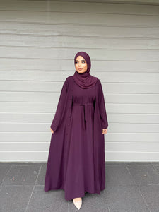 Nella Abaya Set - Burgundy (50 % OFF)