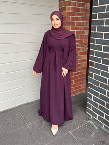 Nella Abaya Set - Burgundy (50 % OFF)