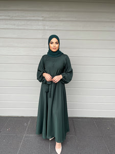 Demi Lux Abaya Dress with buttons  - Henna Green