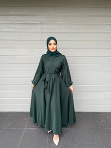 Demi Lux Abaya Dress with buttons  - Henna Green