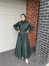 Load image into Gallery viewer, Demi Lux Abaya Dress with buttons  - Henna Green