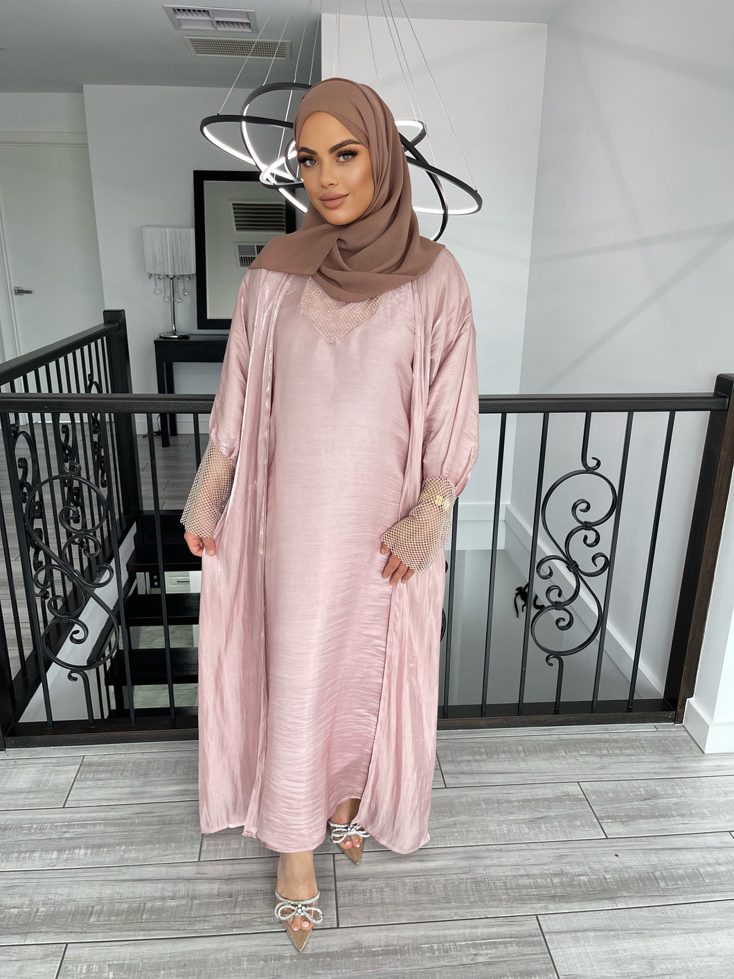 Kinzah Abaya Set - Blush Nude