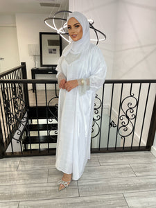 Kinzah Abaya Set - White