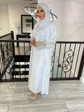 Load image into Gallery viewer, Kinzah Abaya Set - White