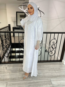 Kinzah Abaya Set - White