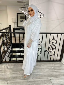 Kinzah Abaya Set - White