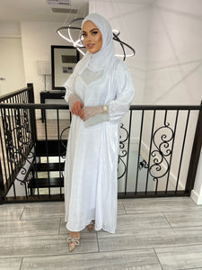 Kinzah Abaya Set - White