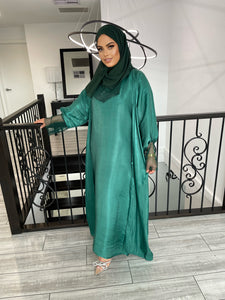 Kinzah Abaya Set - Emerald Green