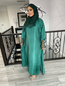 Kinzah Abaya Set - Emerald Green