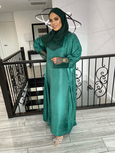 Kinzah Abaya Set - Emerald Green