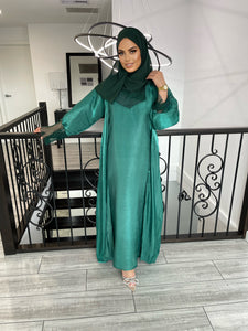 Kinzah Abaya Set - Emerald Green