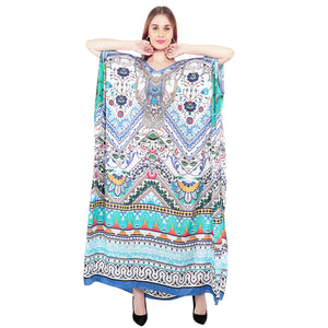 Turquoise Blue - Printed Kaftan