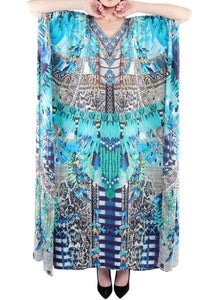 Blue Macaw - Printed Kaftan