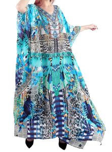 Blue Macaw - Printed Kaftan