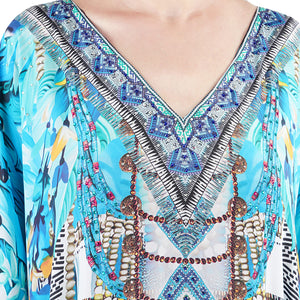 Blue Macaw - Printed Kaftan