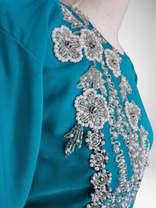 Tara Kaftan Dress - Turquoise Blue