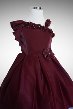 Load image into Gallery viewer, Maroon off-shoulder dress/ Frock