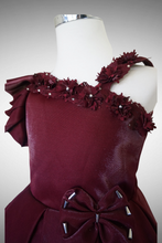 Load image into Gallery viewer, Maroon off-shoulder dress/ Frock