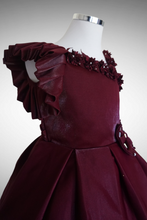 Load image into Gallery viewer, Maroon off-shoulder dress/ Frock