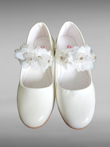 Kids White Daisy Shoes