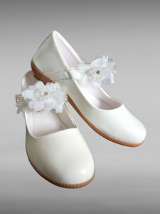 Kids White Daisy Shoes