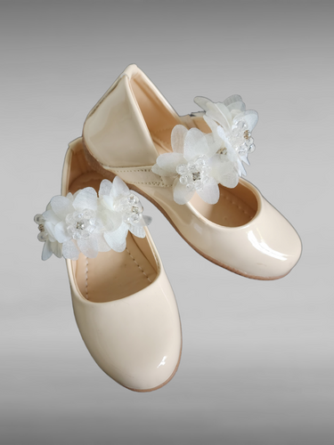 Kids Beige Daisy Shoes