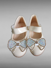 Load image into Gallery viewer, Kids Beige Bow Shoes