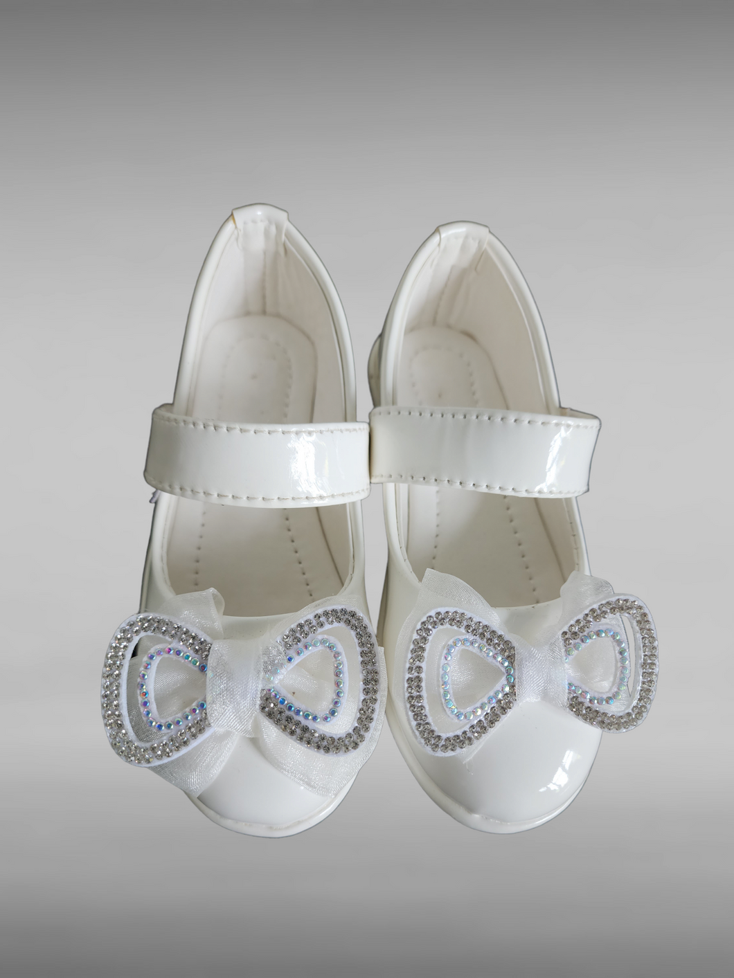 Kids White Bow Shoes