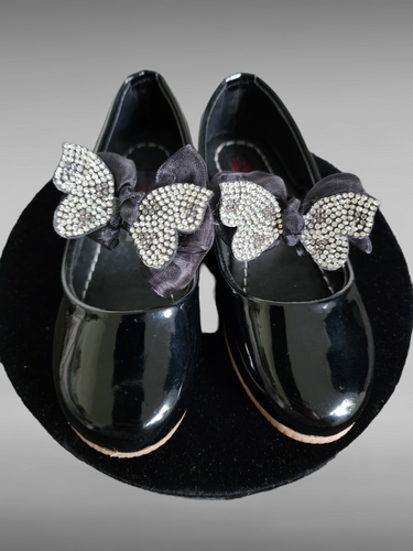 Kids Black Butterfly Shoes