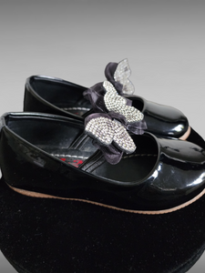 Kids Black Butterfly Shoes