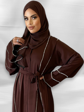 Load image into Gallery viewer, Noor Lux Abaya- U.A.E - Dark Brown