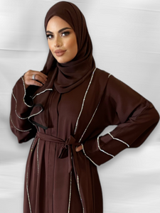 Noor Lux Abaya- U.A.E - Dark Brown