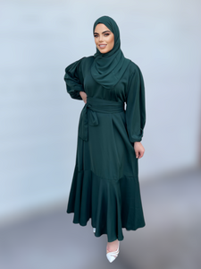 Milan Lux Dress  - EMERALD GREEN