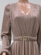 Load image into Gallery viewer, Venice Shimmer Dress- Peachy Nude