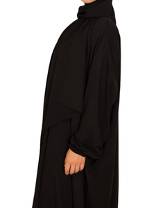 Prayer /Umrah Abaya with attatched shawl-U.A.E - Black