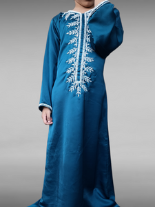 Lulu Silk Kids Kaftan - Teal