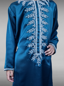 Lulu Silk Kids Kaftan - Teal