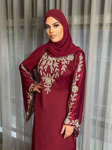 Royal Bell Kaftan - Burgundy