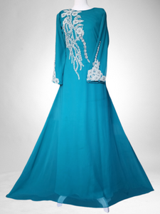 Tara Kaftan Dress - Turquoise Blue