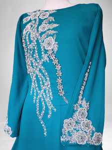 Tara Kaftan Dress - Turquoise Blue