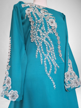 Load image into Gallery viewer, Tara Kaftan Dress - Turquoise Blue