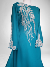 Load image into Gallery viewer, Tara Kaftan Dress - Turquoise Blue