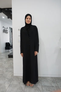 Hana Collared Abaya- Black