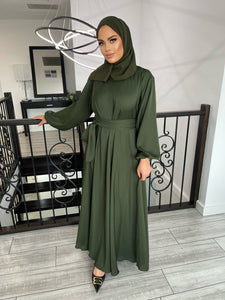 Demi Lux Dress  - FOREST GREEN