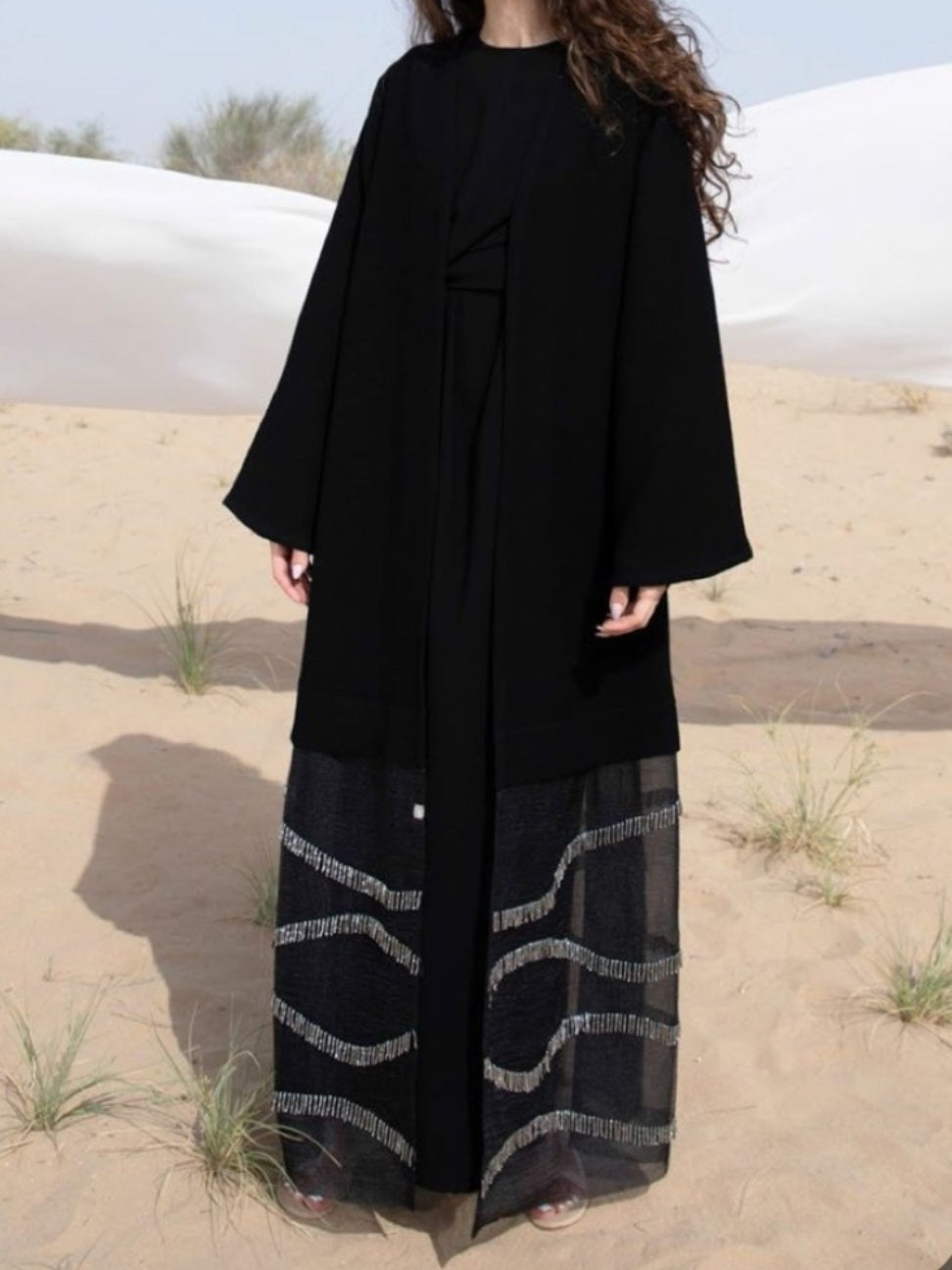 Misha Black Abaya Set