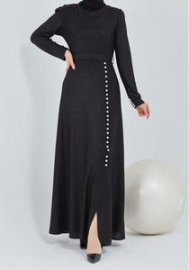 Glam Pearl Dress - Black